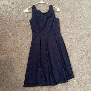 navy blue floral dress